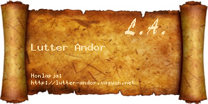 Lutter Andor névjegykártya